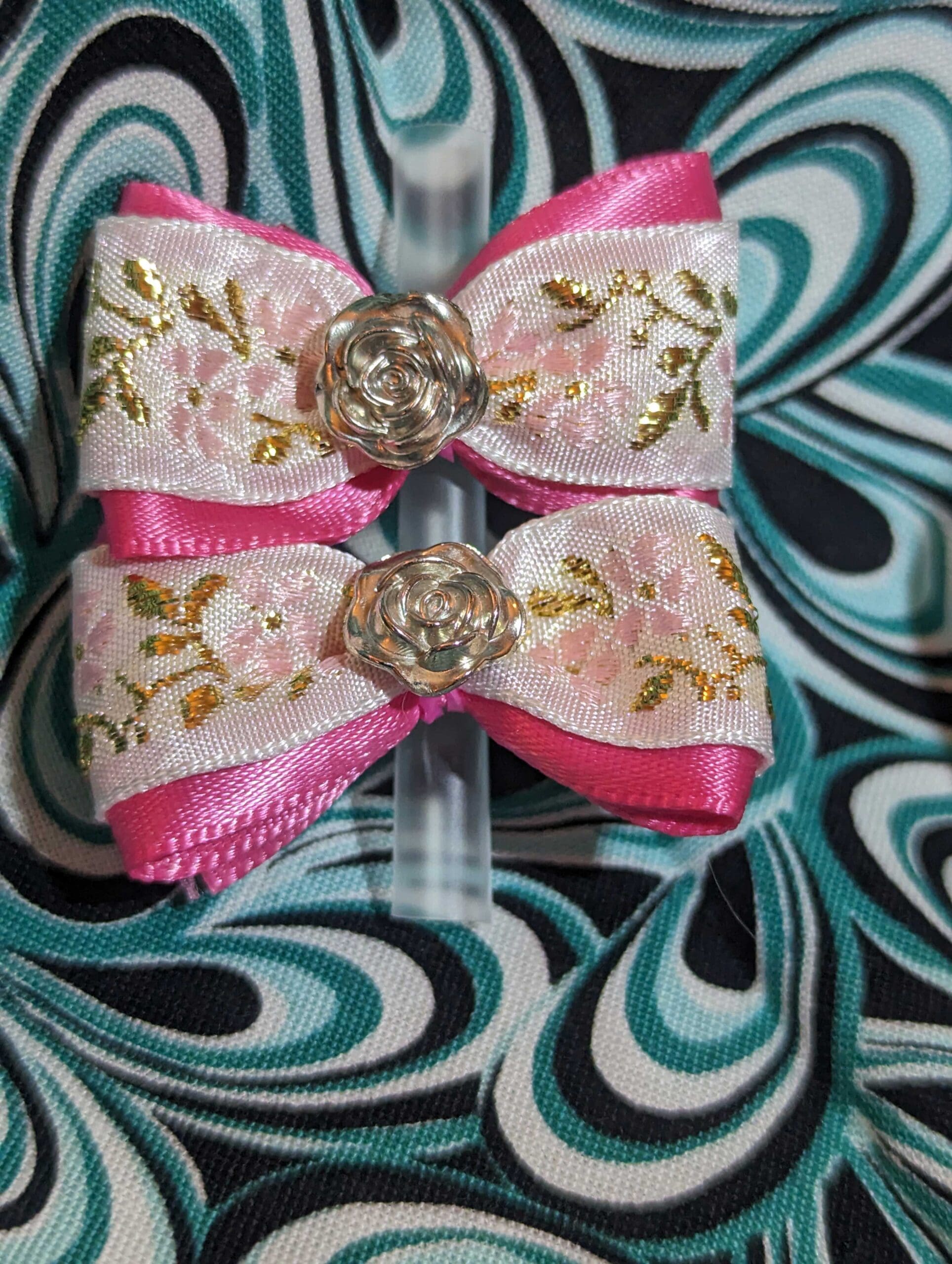 Combination Of Hot Pink Bows - Includes 7/16, 5/8, Petite & Paw Print- 50  Bows